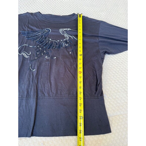 ESCADA Margaretha Ley Embroidered Bird Top Blouse |‎ Navy Blue | Womens Size 40 - Picture 16 of 16